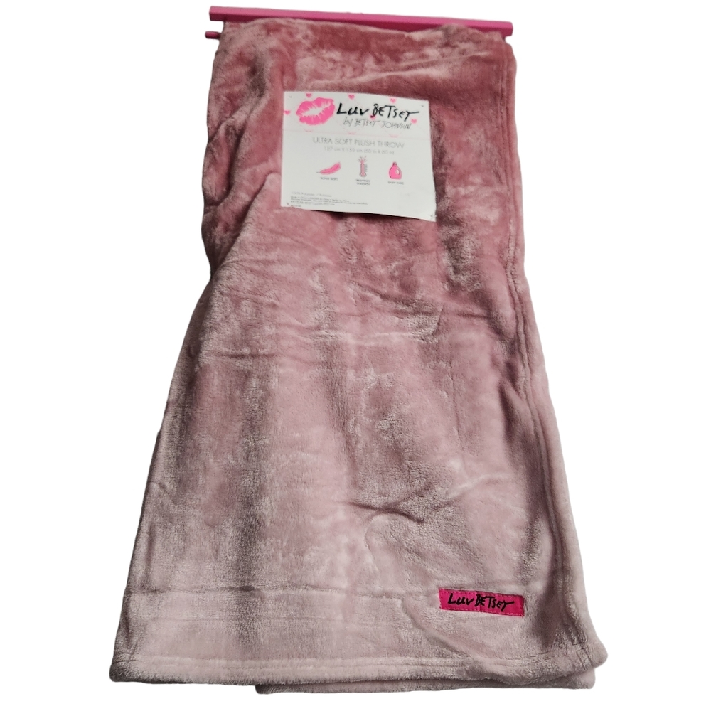 Betsey Johnson Blanket Blue Pink Ombré Ultra Soft Plush Throw - Picture 3 of 7